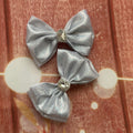 Holographic silver piggy clip