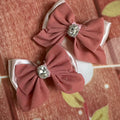 Dusty pink velour piggy set