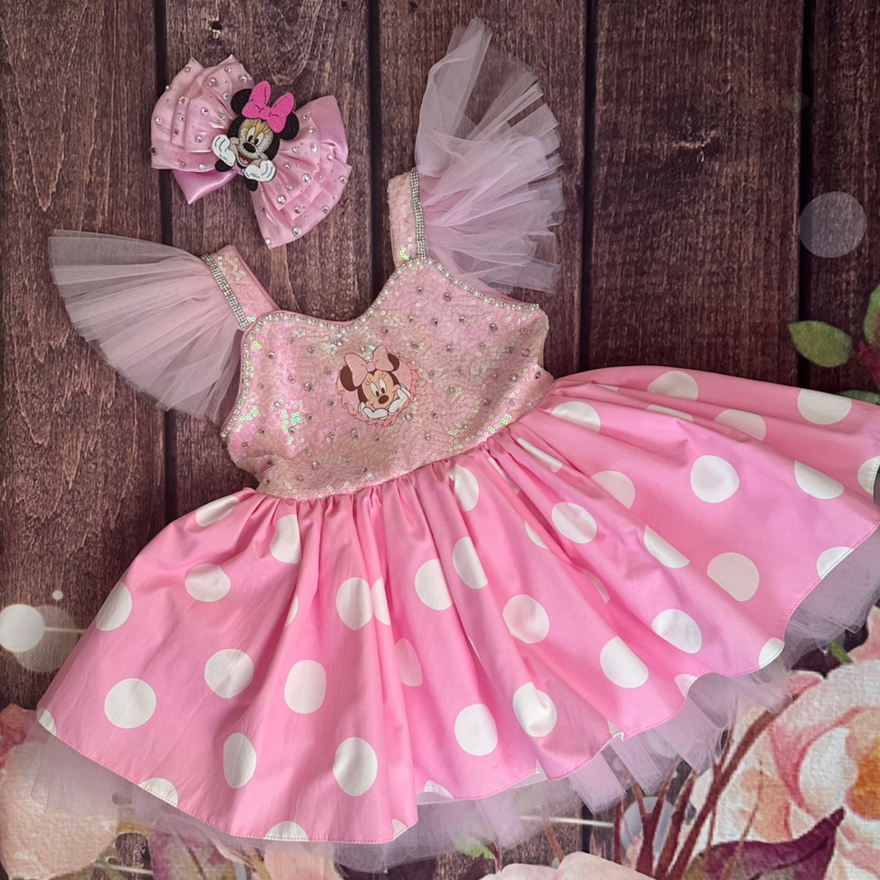 2/3t minni mouse dress and hair Clip