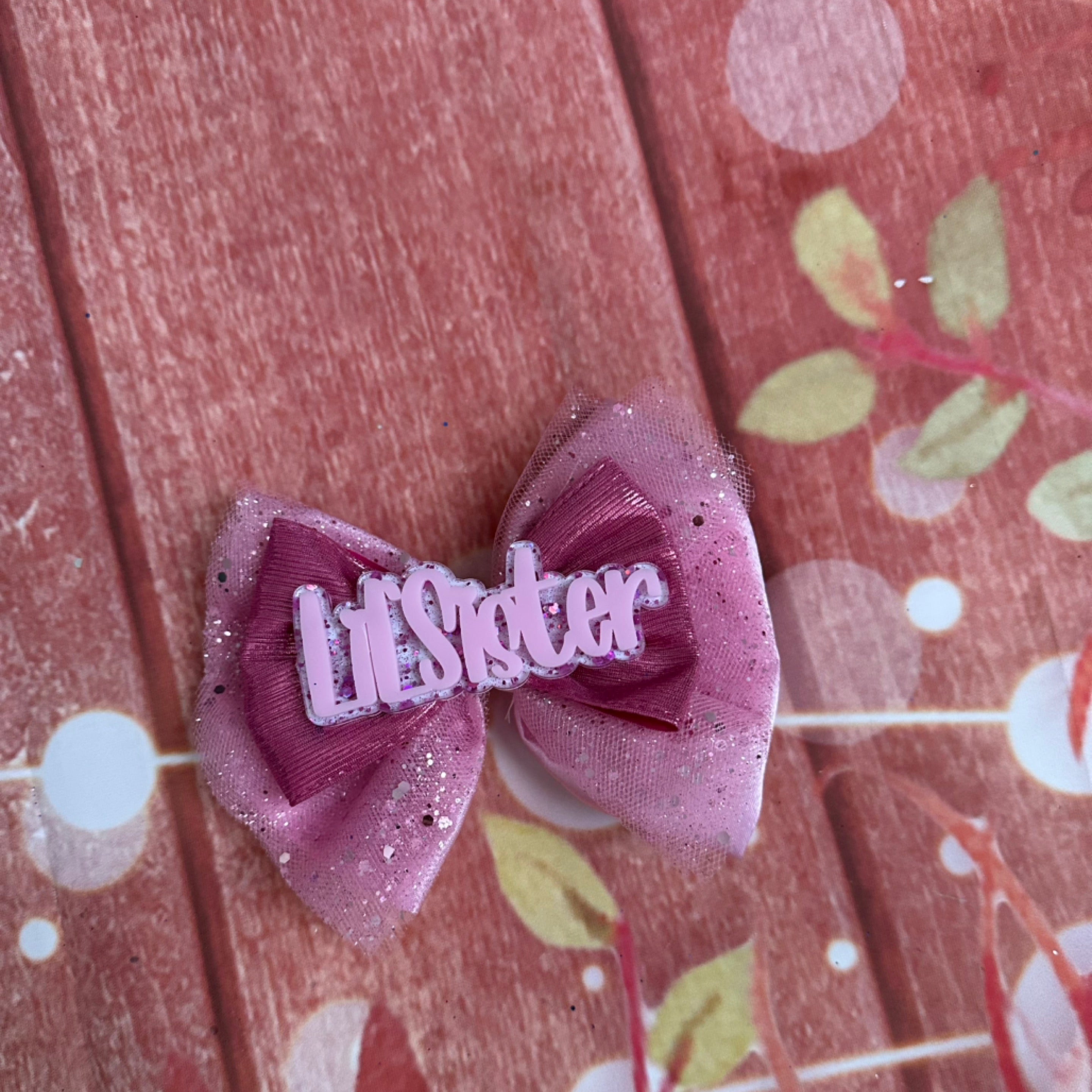 Little sister hair bow pink