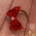 Red Mettalic tulle hard headband