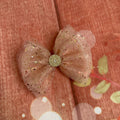 5 inch peach tulle hair bow