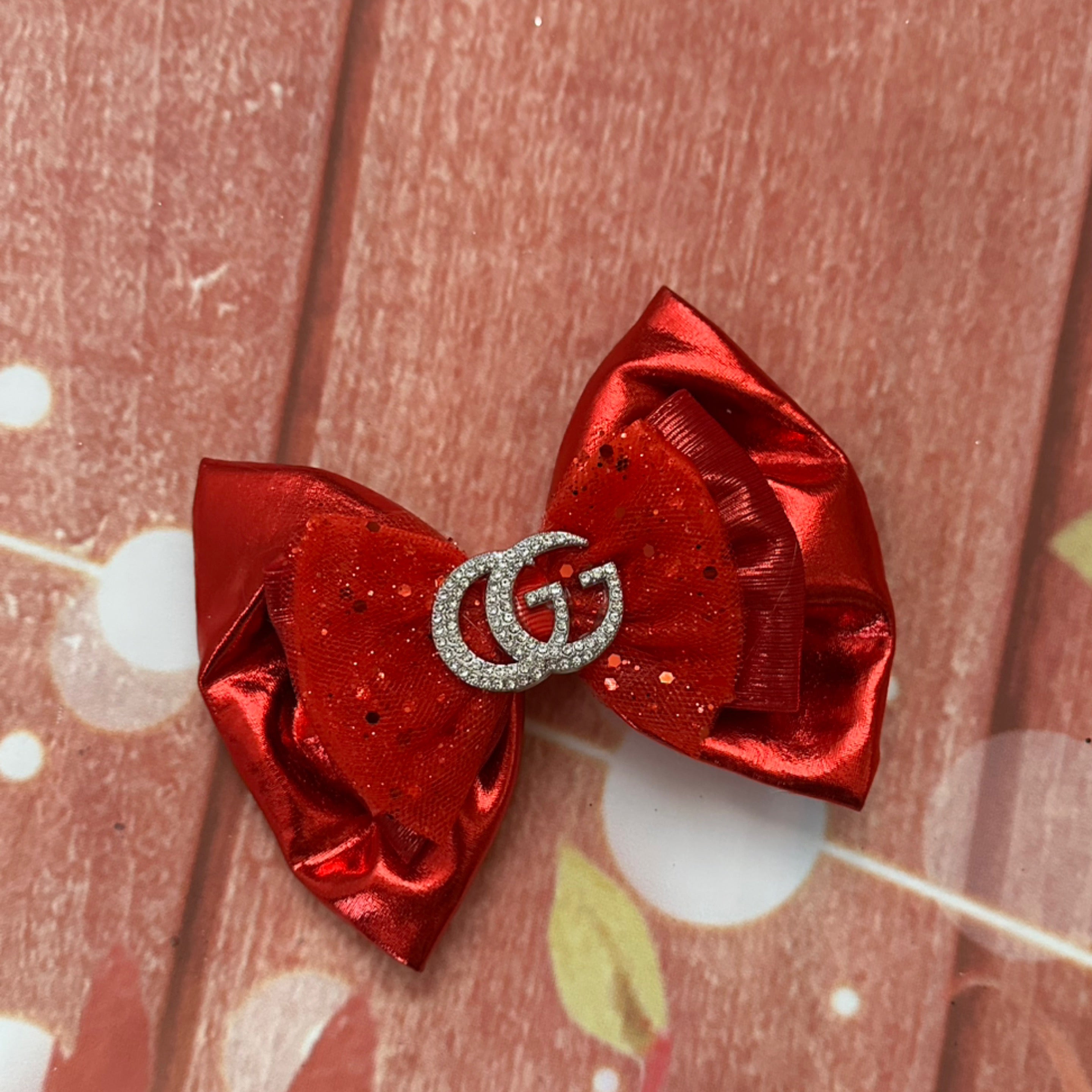 6 inch Mettalic red gg hair clip