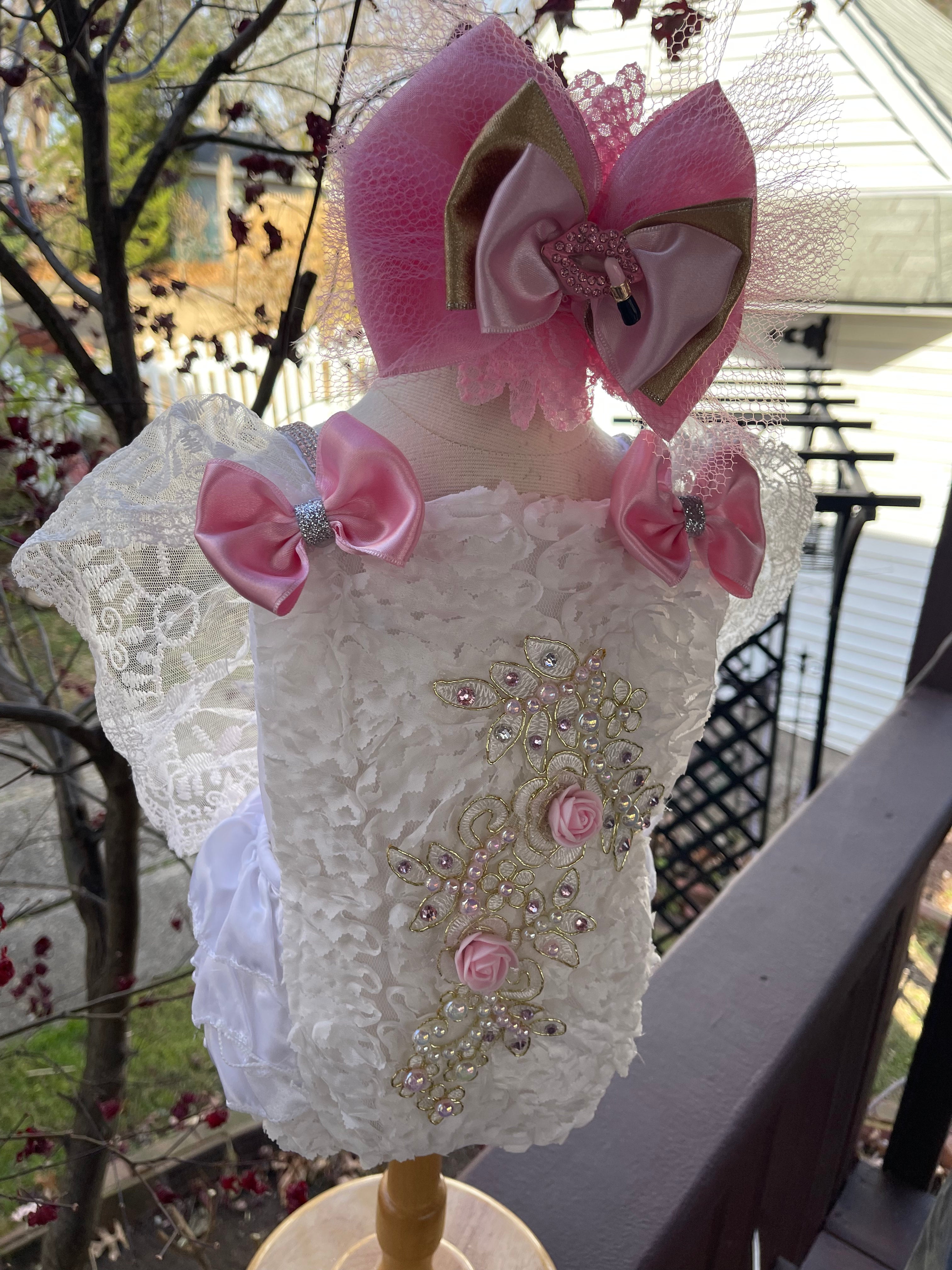 Gold flower romper set