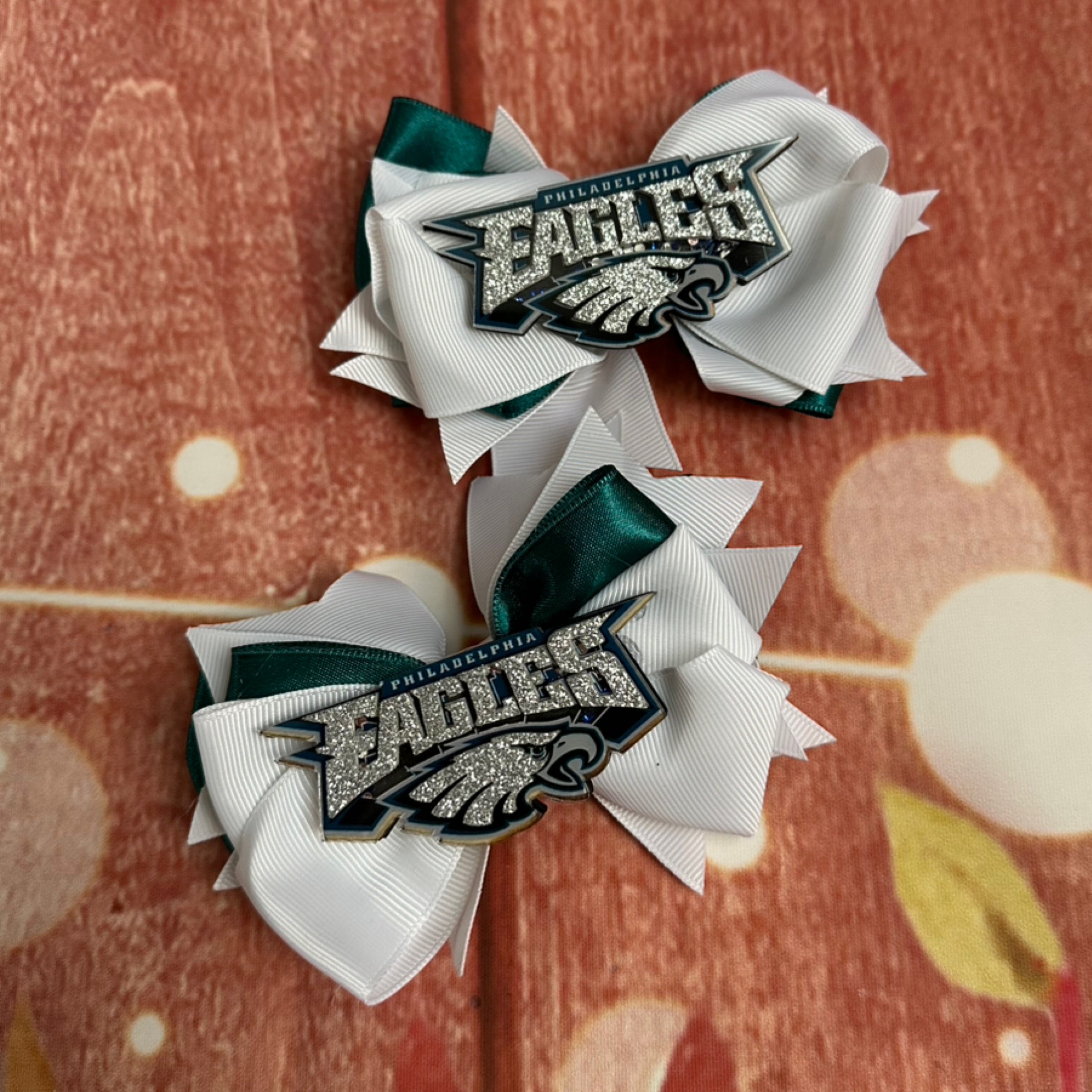 Football eagles hair bow