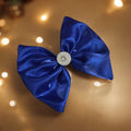 Royal blue liquid satin 5 inch clip