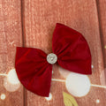 5 inch satin red hair clip