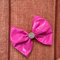 HOT PINK leather hair clip 5 inch