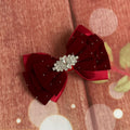 Red velvet hair bow