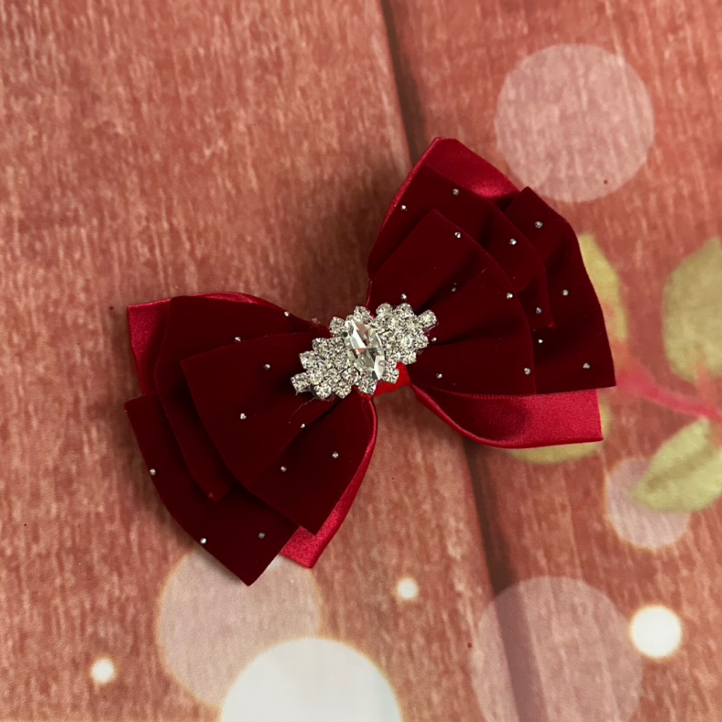 Red velvet hair bow