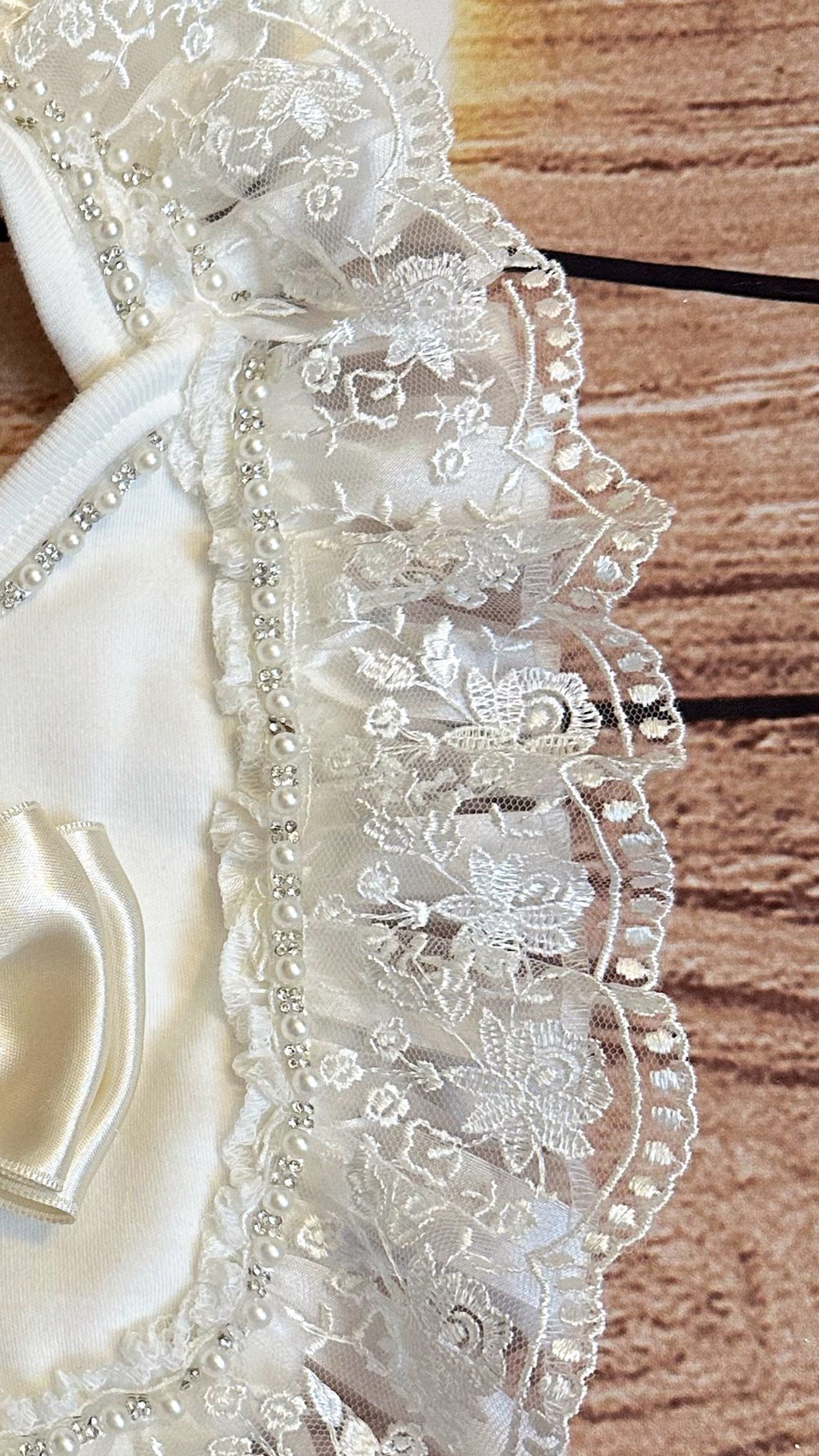 Ivory christening bib