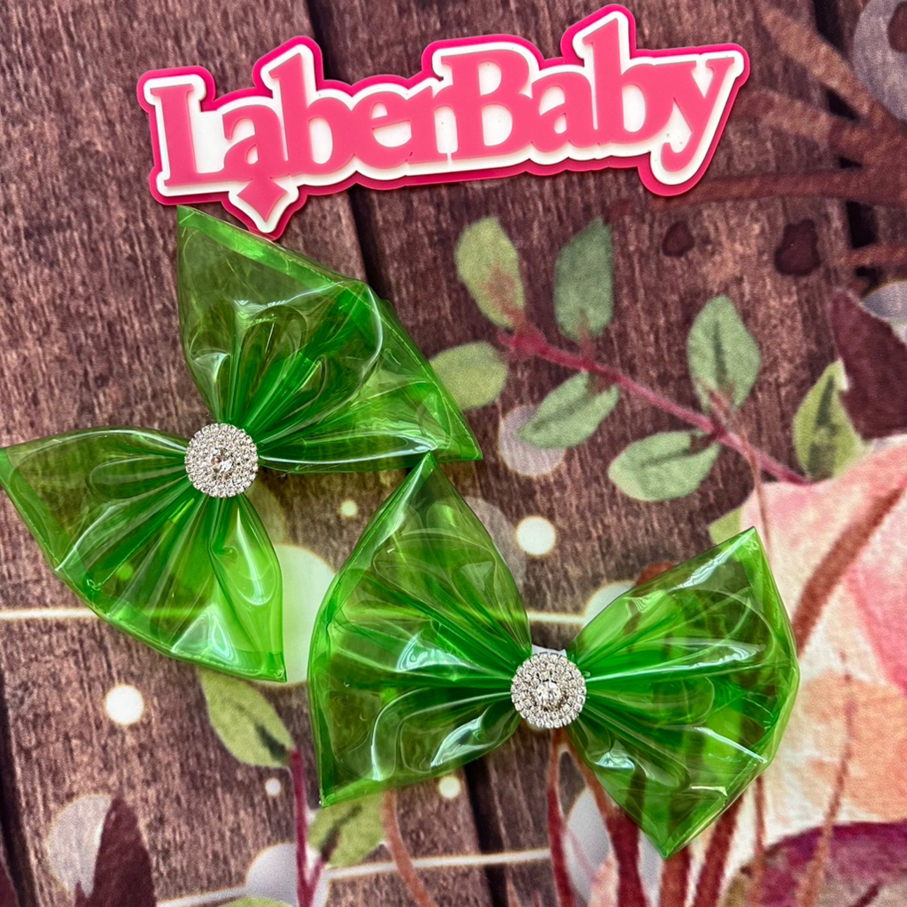 Neon green 5-7 inch pool bow