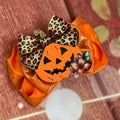 XL fall Halloween piggy bow