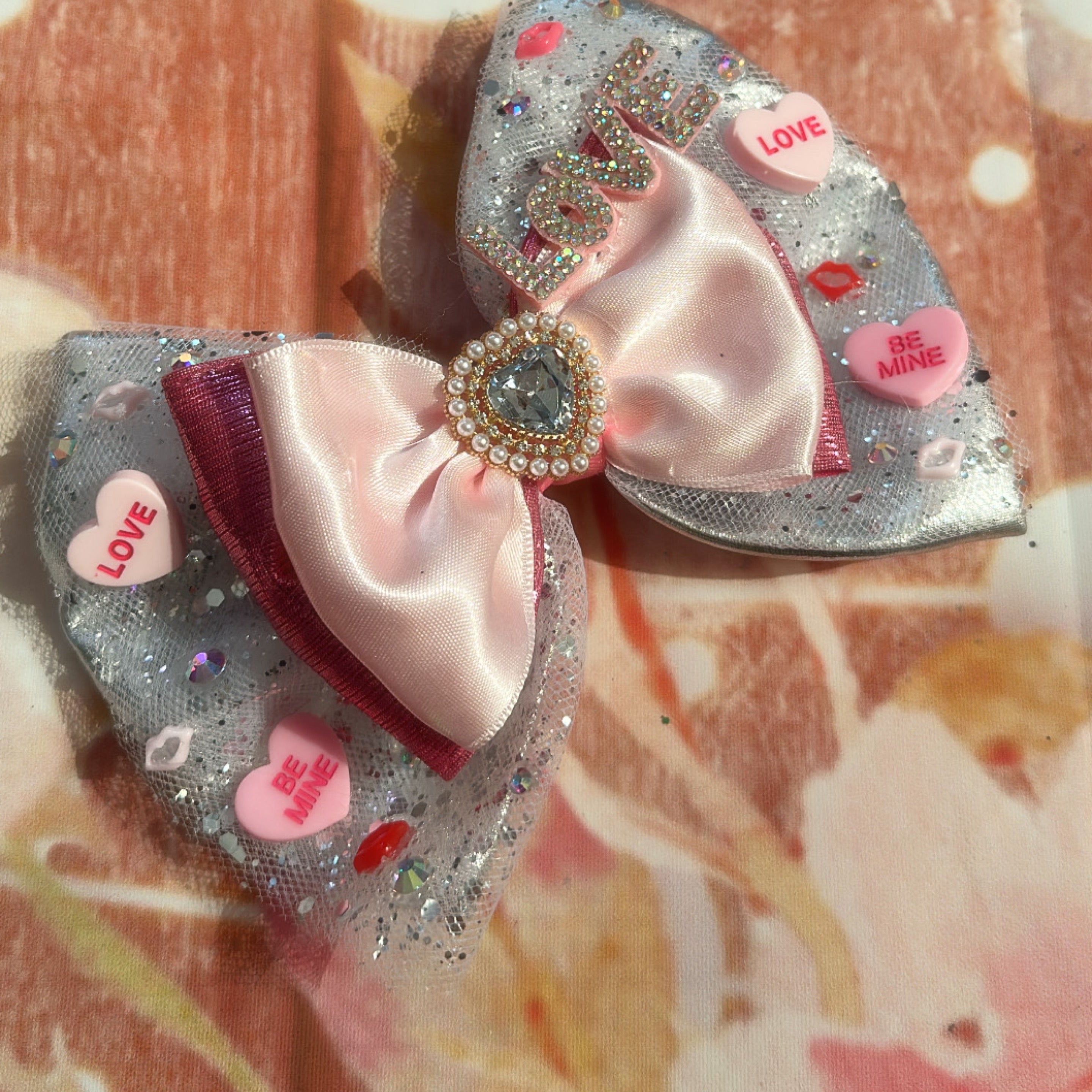 6 inch Valentine hair Clip