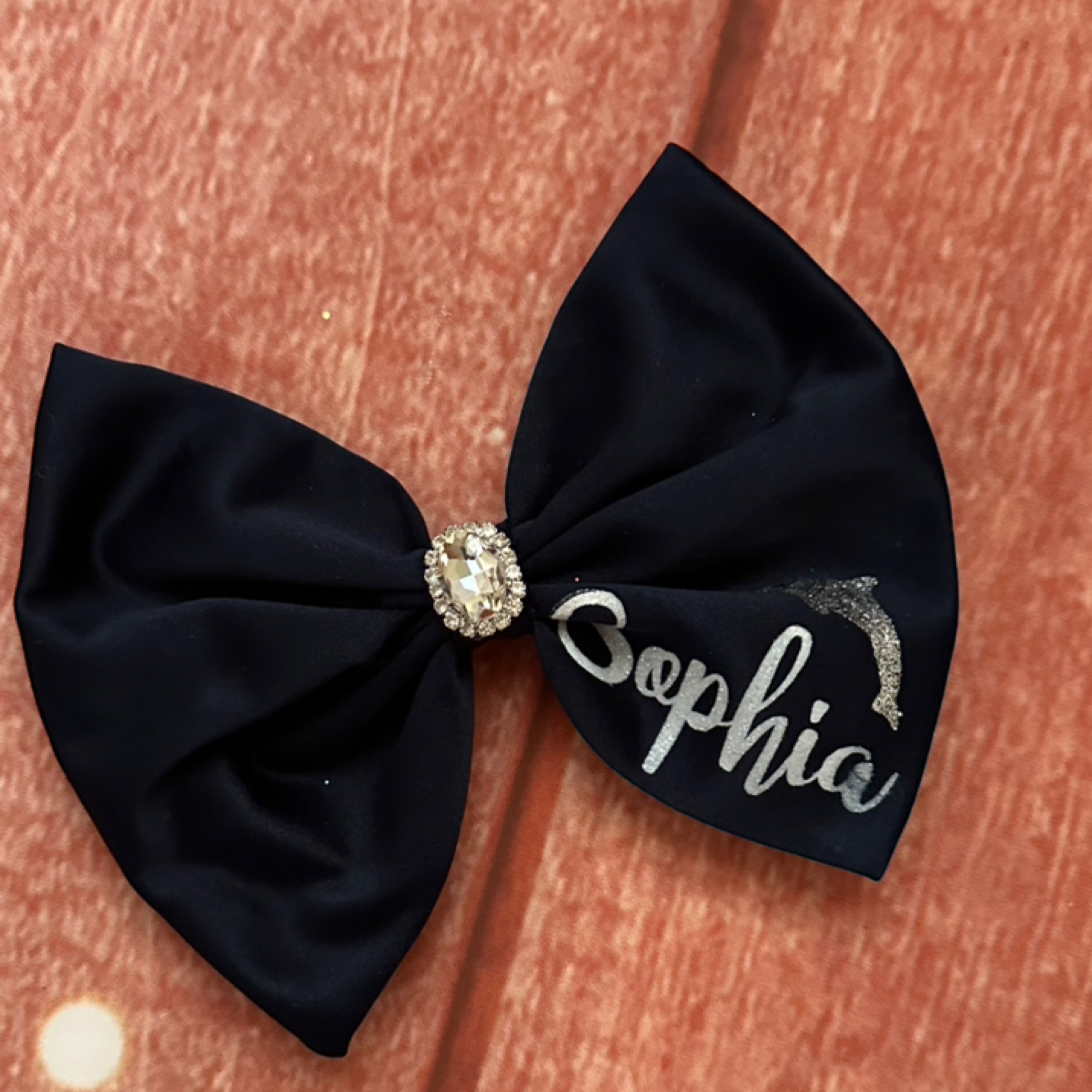 Navy blue Olss name bow