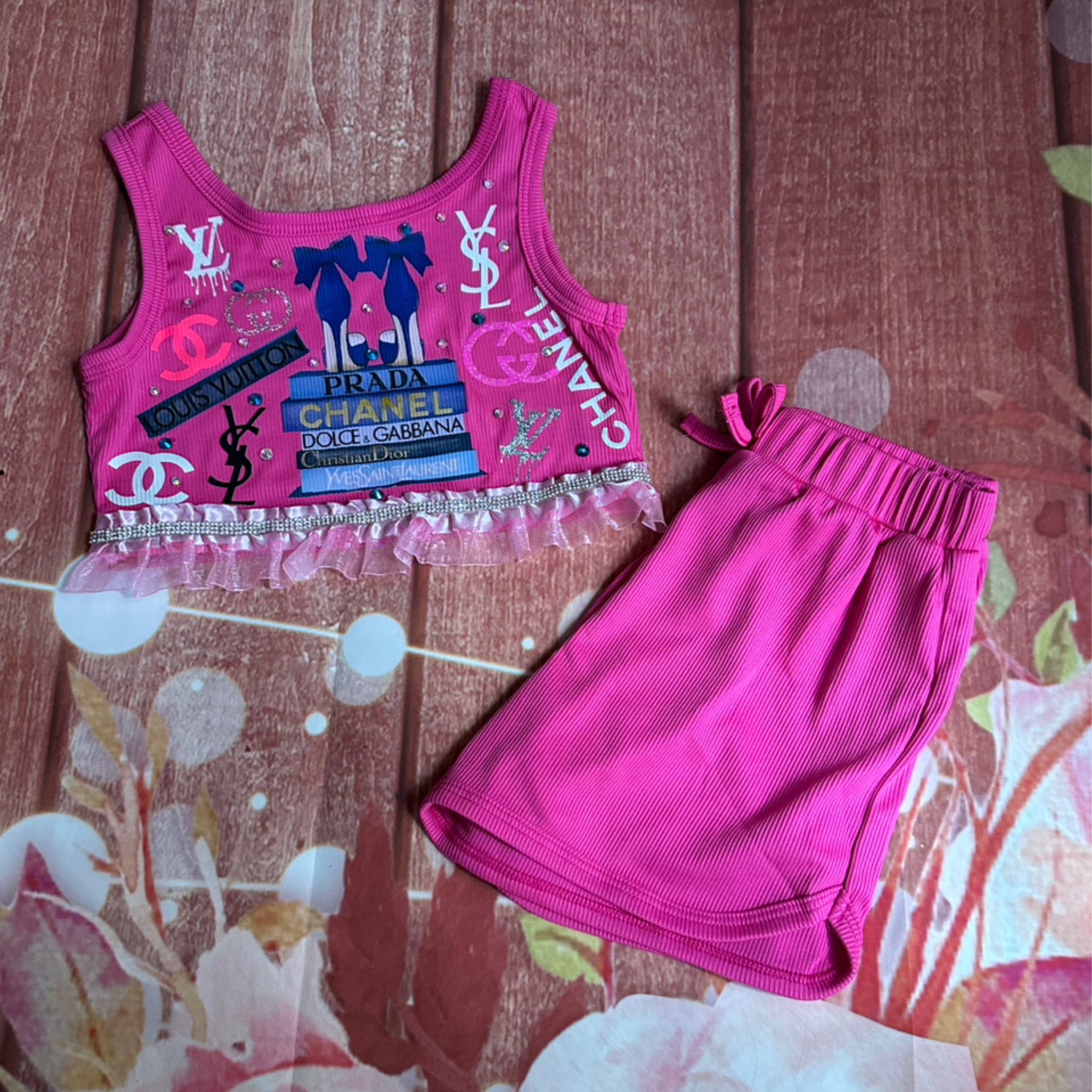 5y designer inspired shorts set