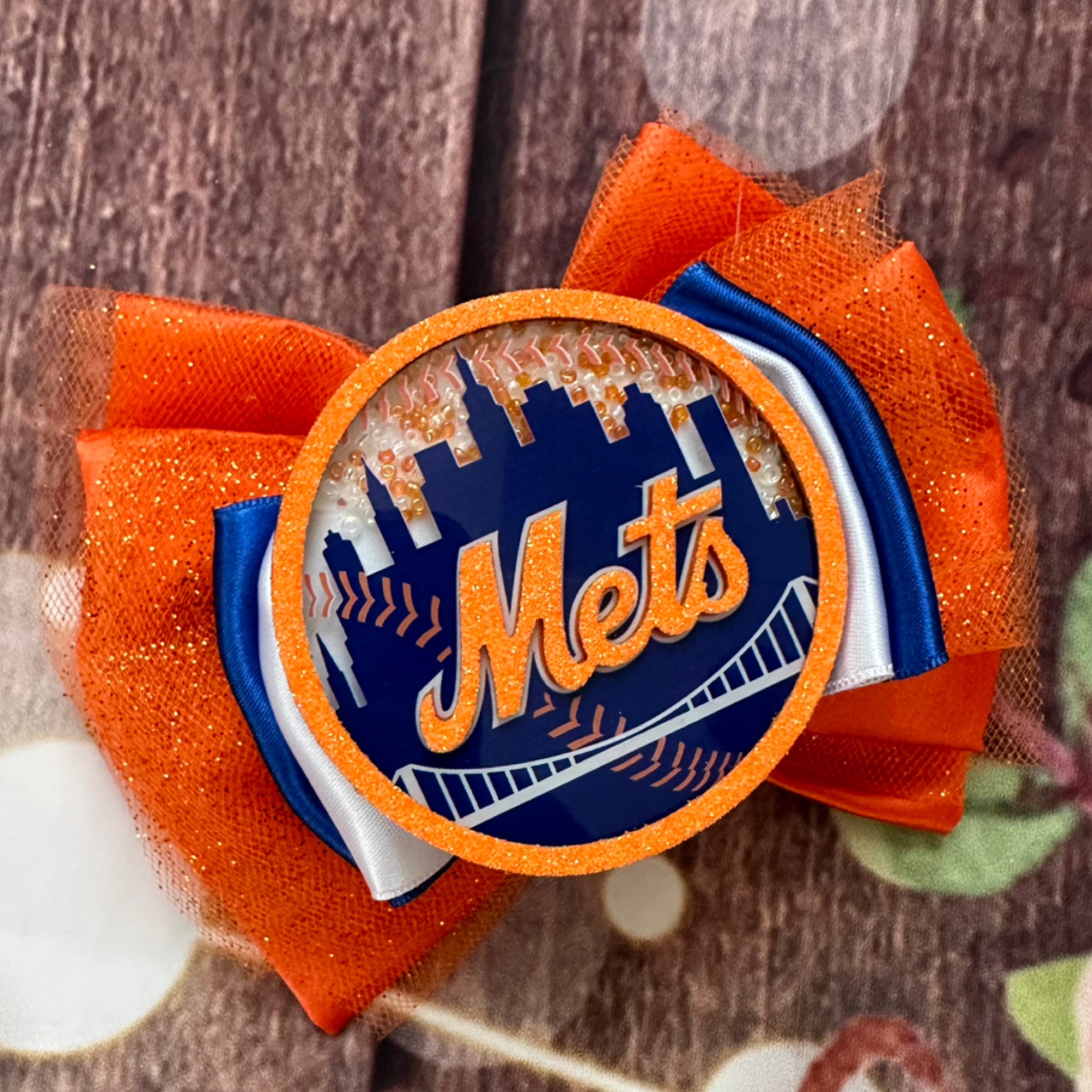 Mets hair bow
