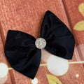 Navy blue satin clip 5 inch