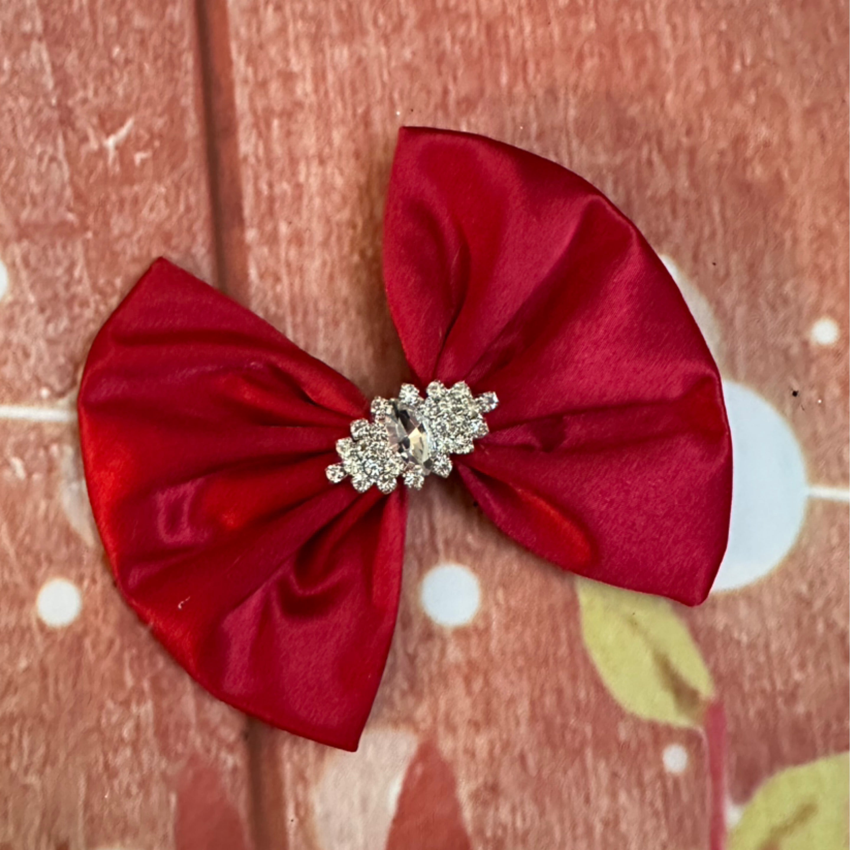 5 inch satin red hair bow