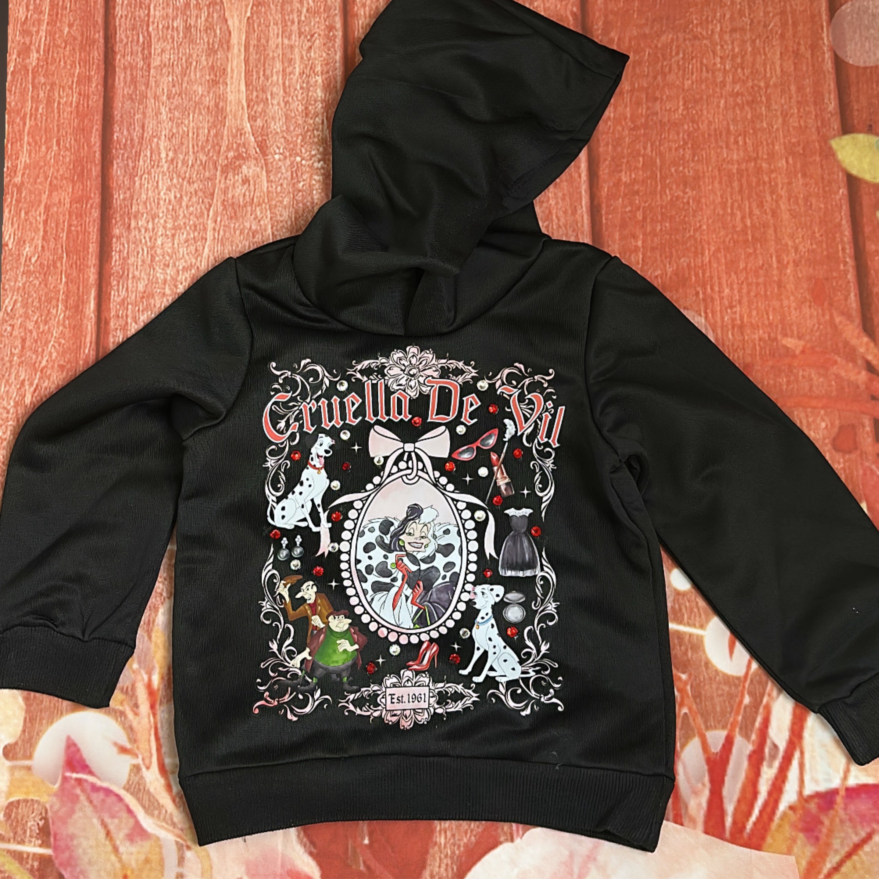 2/3 villan cruela hoodie