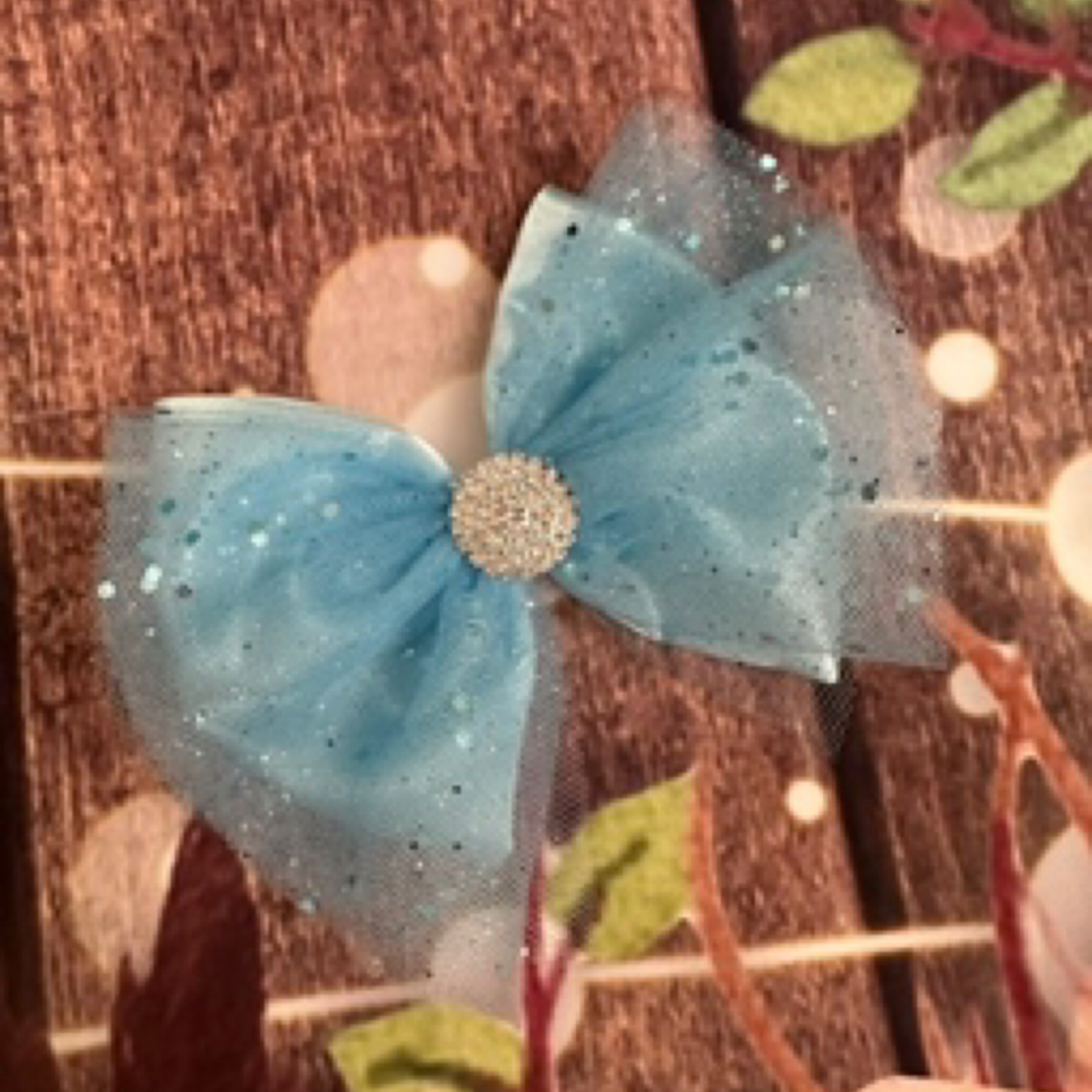 Baby blue tulle bow
