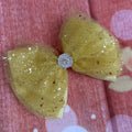 5 inch yellow tulle bow
