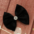 5 inch black satin clip