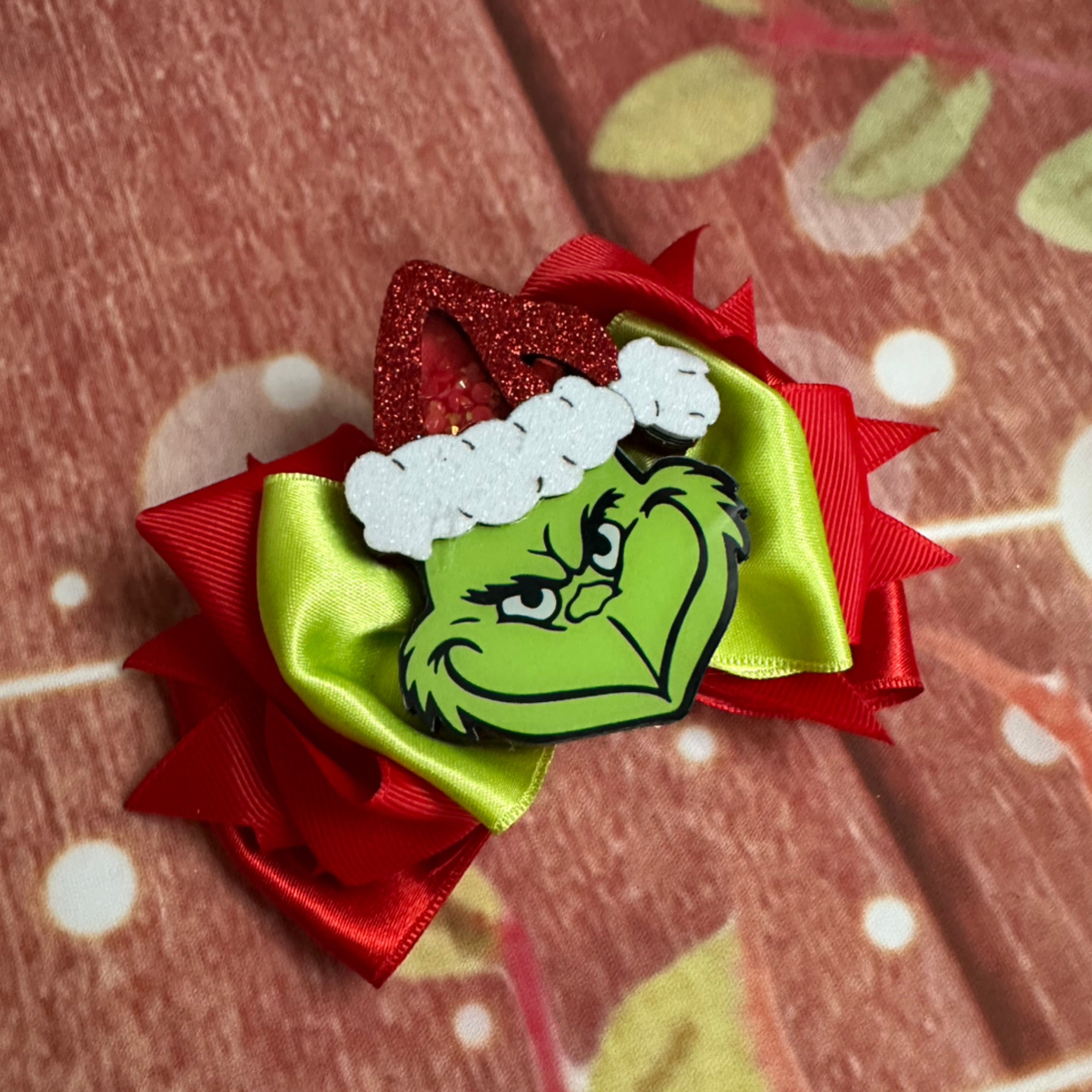 Grinch  Christmas XL piggy bow