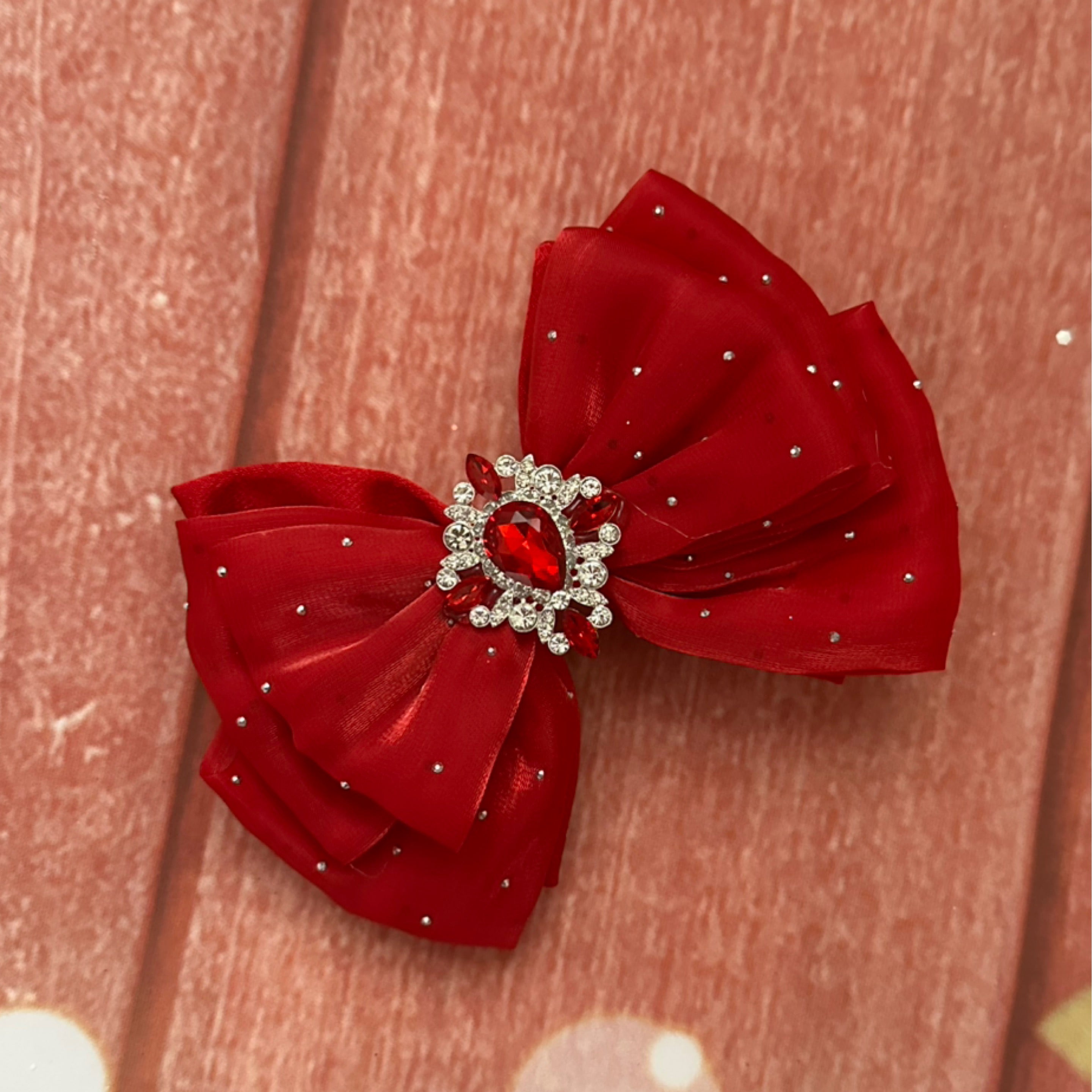 5 inch red hair clip
