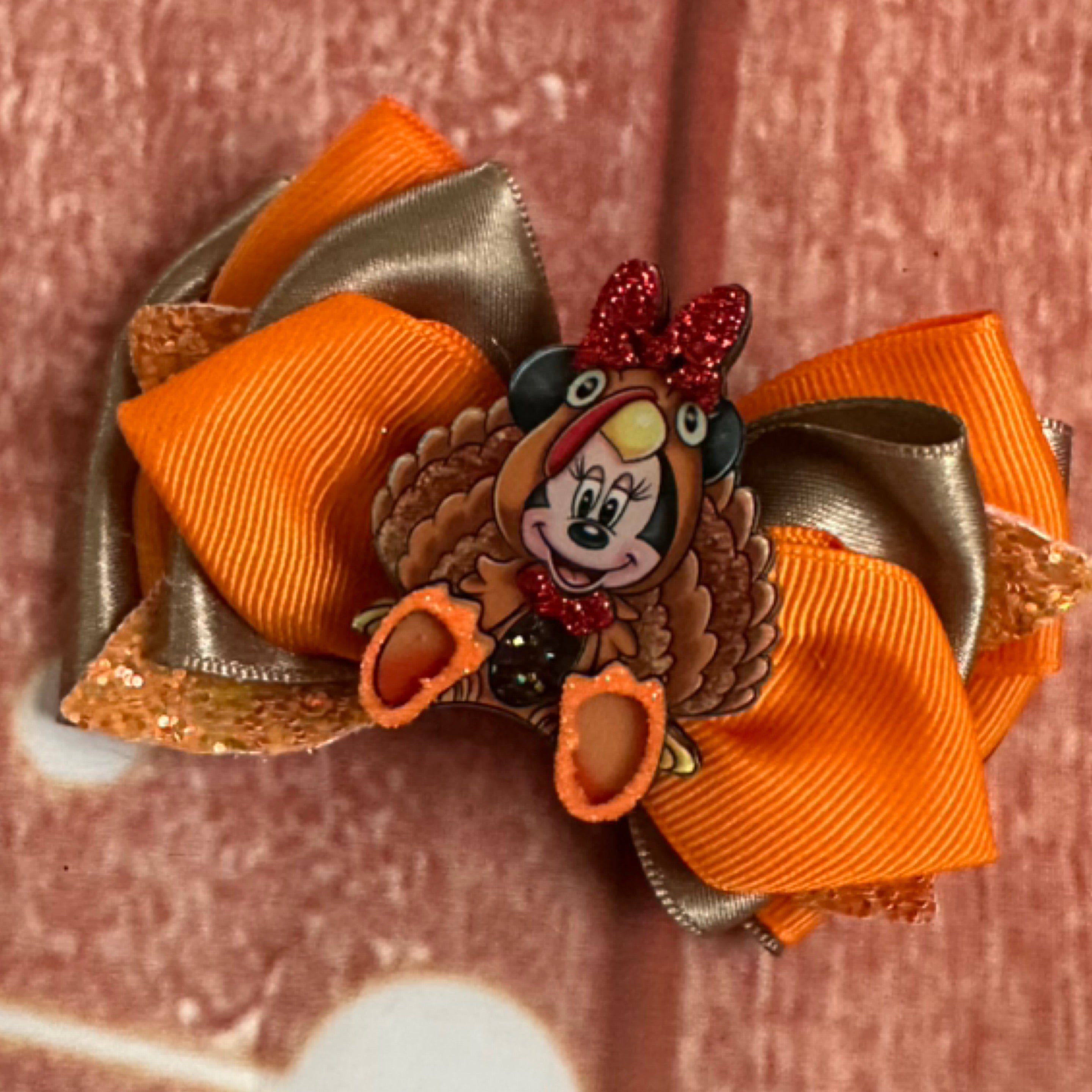 Thanksgiving piggy size hair bow