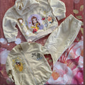 4y princess belle zip up set