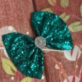 6 inch mermaid green sequin clip