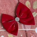 Leather red 5 inch hair bow