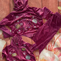 4y velour lounge set
