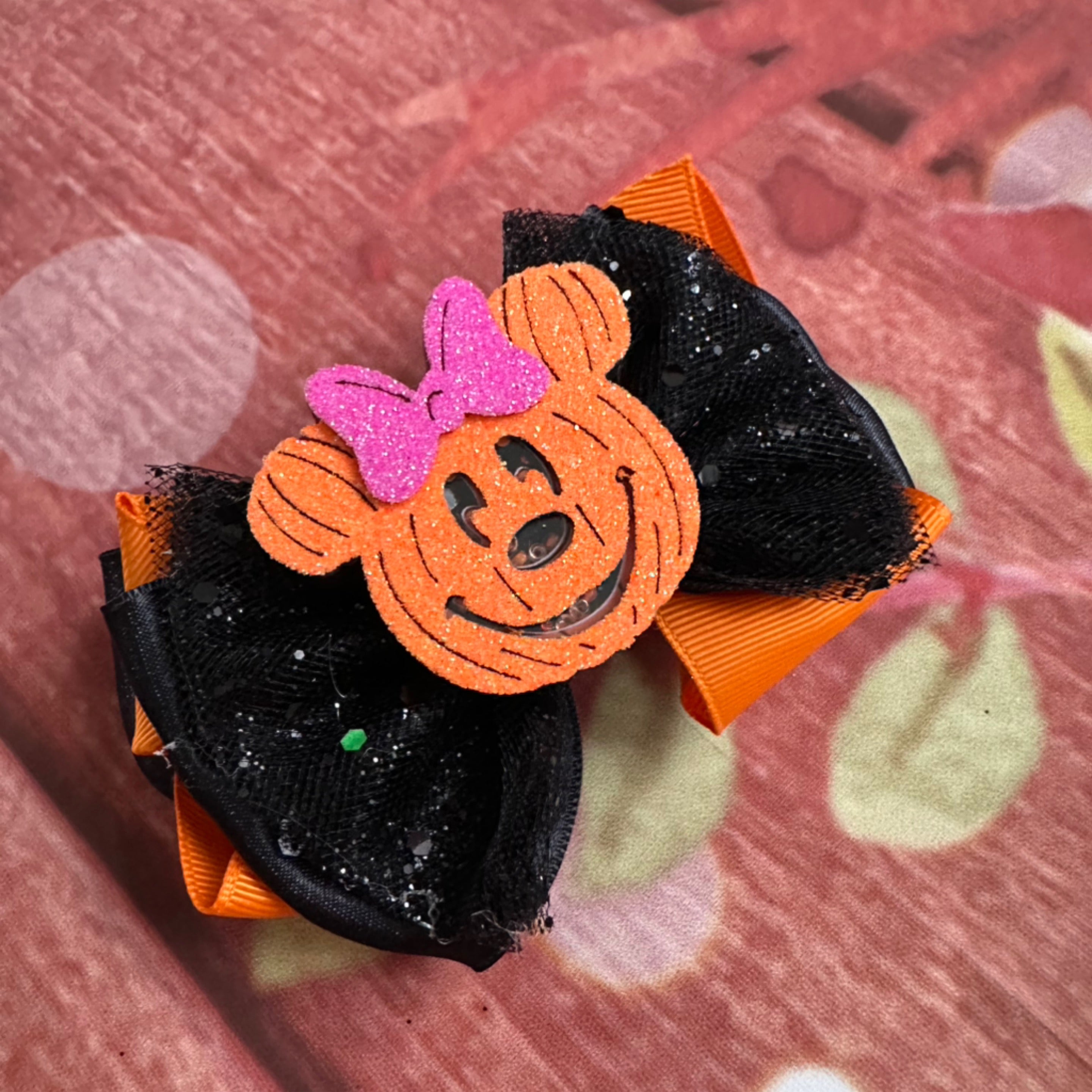 Halloween pumpkin piggy size bow
