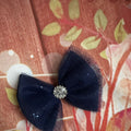 6 inch navy tulle hair clip