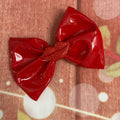 Red lips patent leather clip