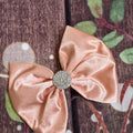 Peach satin hair clip