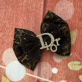 6 inch Dior leopard hair bow