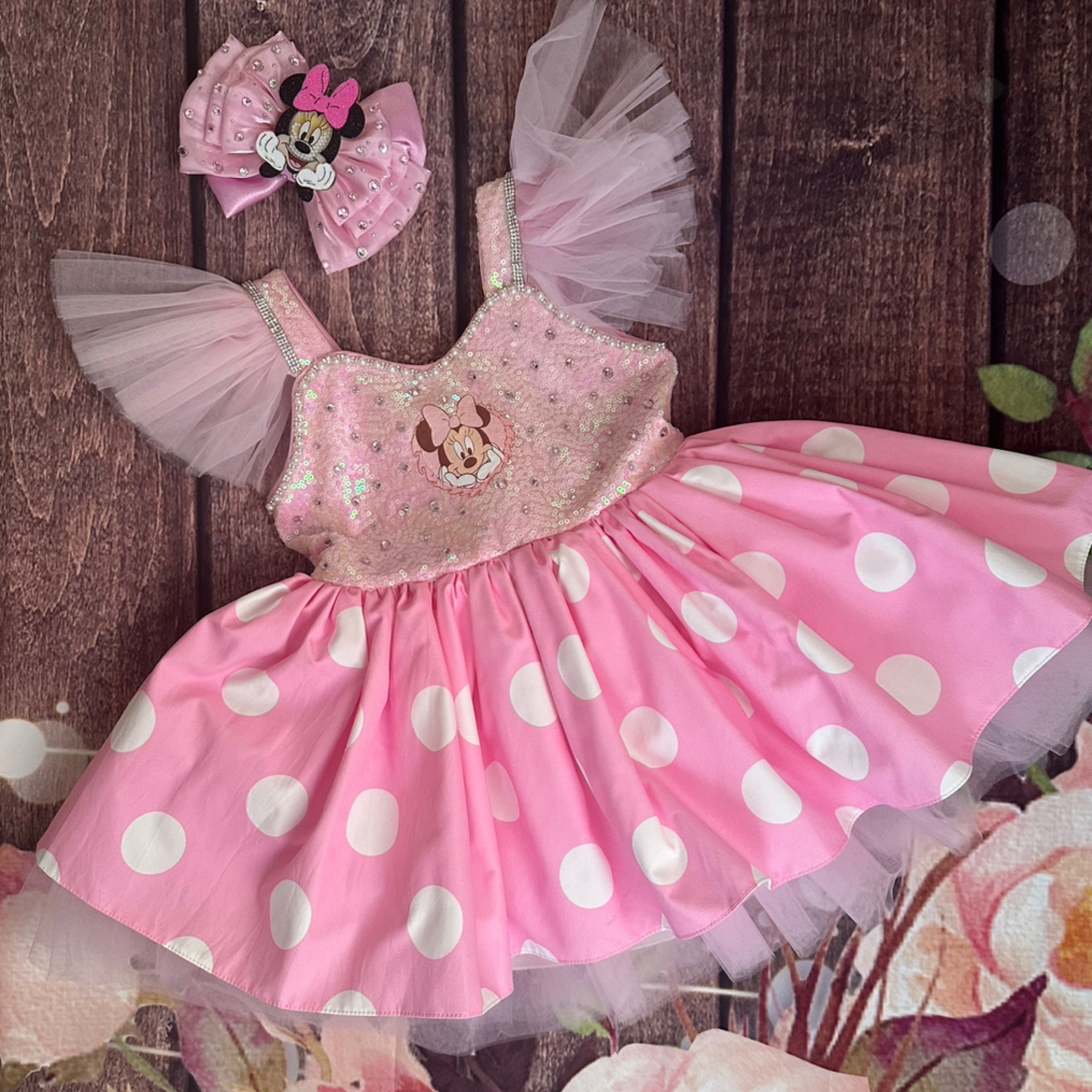 18/24 Minnie Mouse dress and hair clip