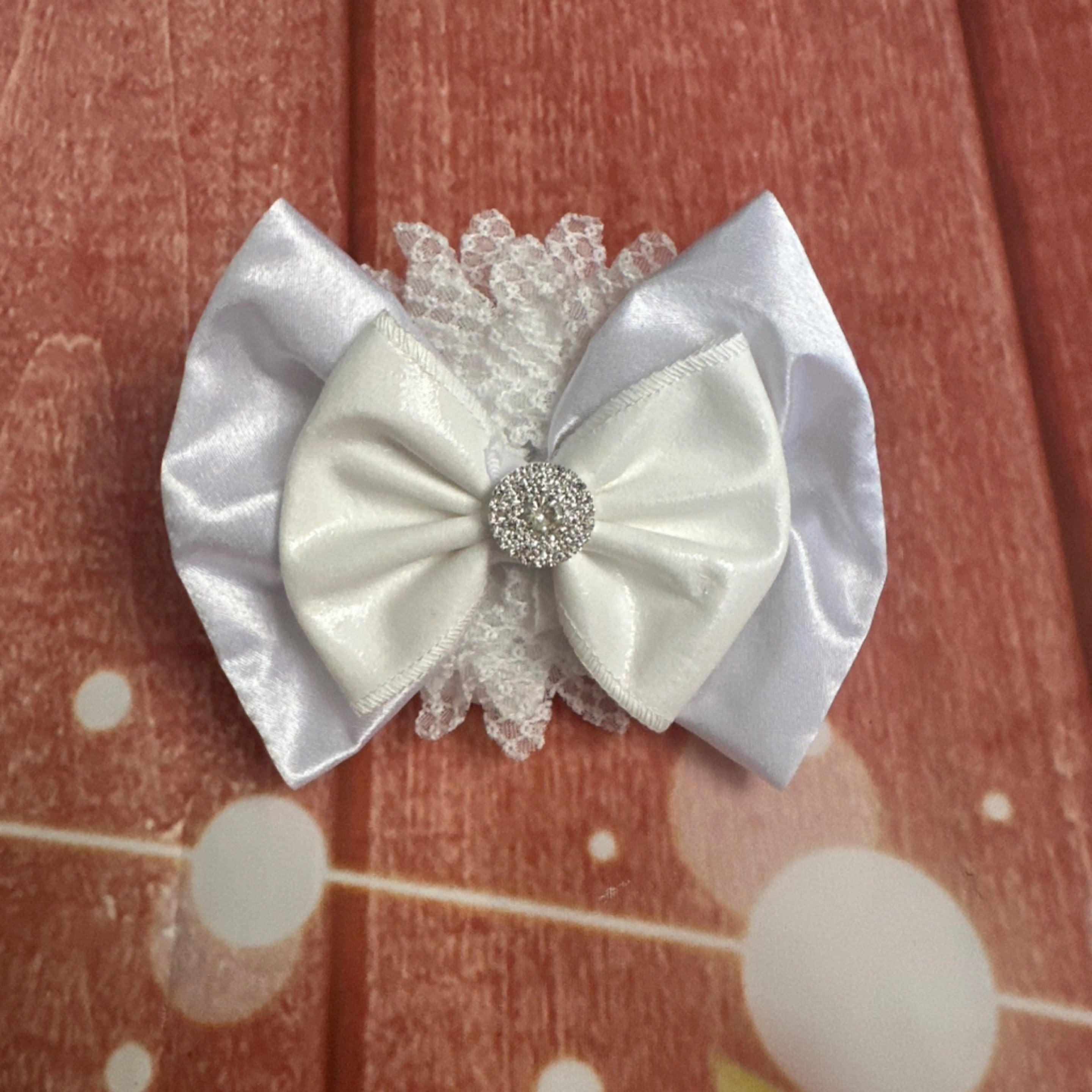 5 inch white baby headband