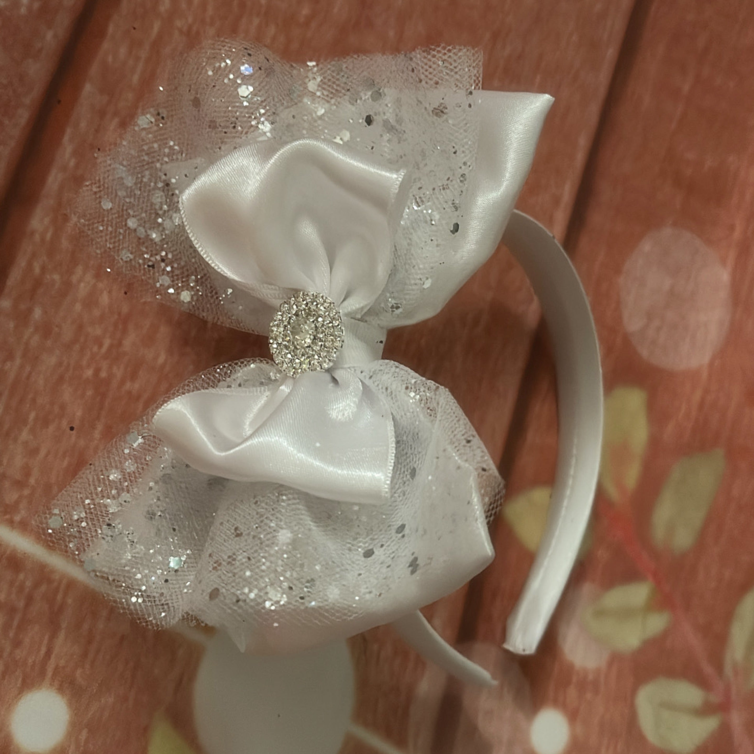 White hard headband