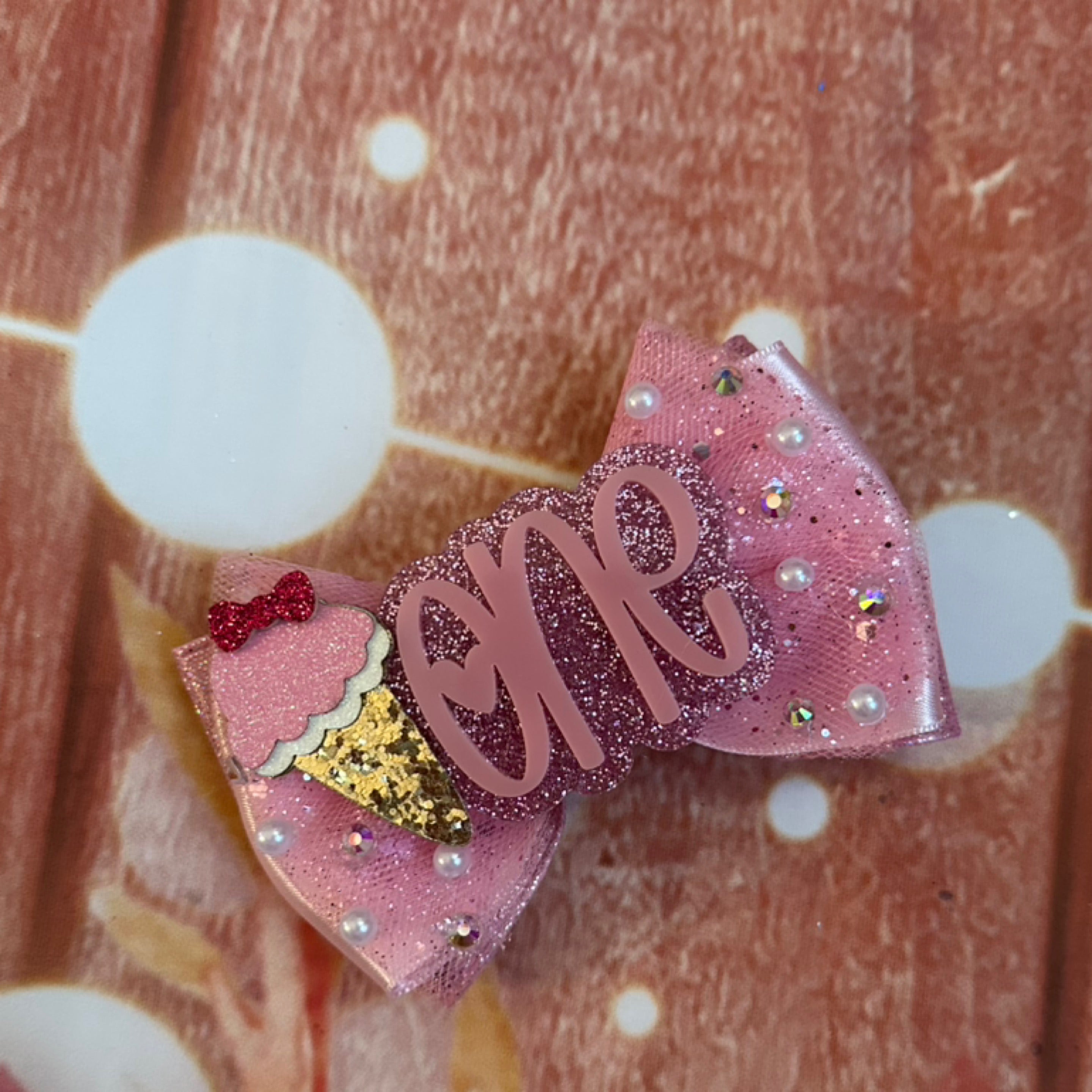 First birthday hair bow piggy size
