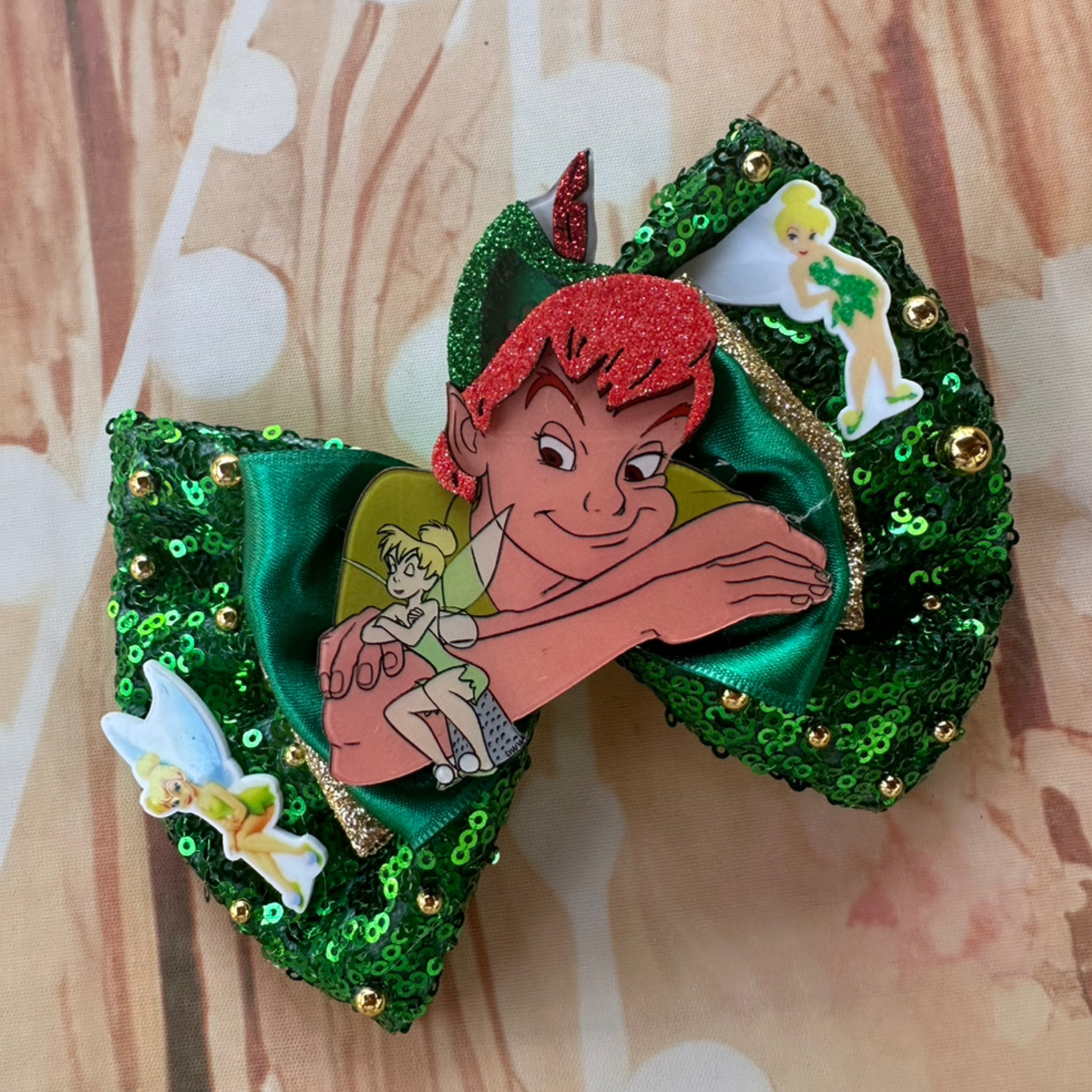 Peter Pan tinkerbell hair bow
