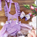 Lavender first birthday romper and headband on sale
