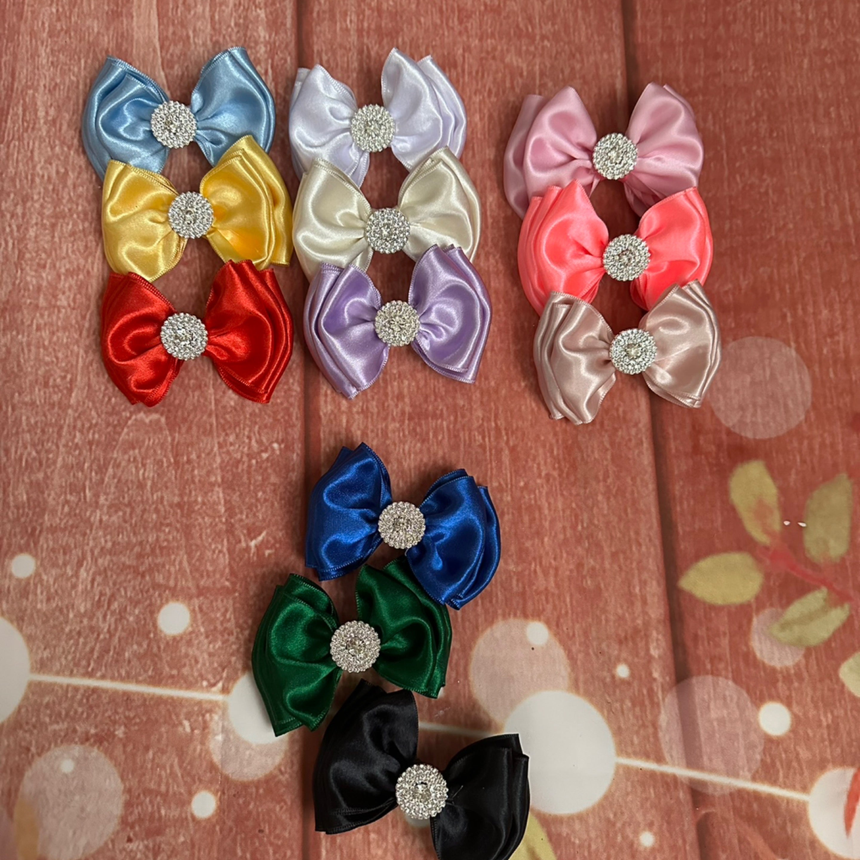 12 pack satin single piggy clips