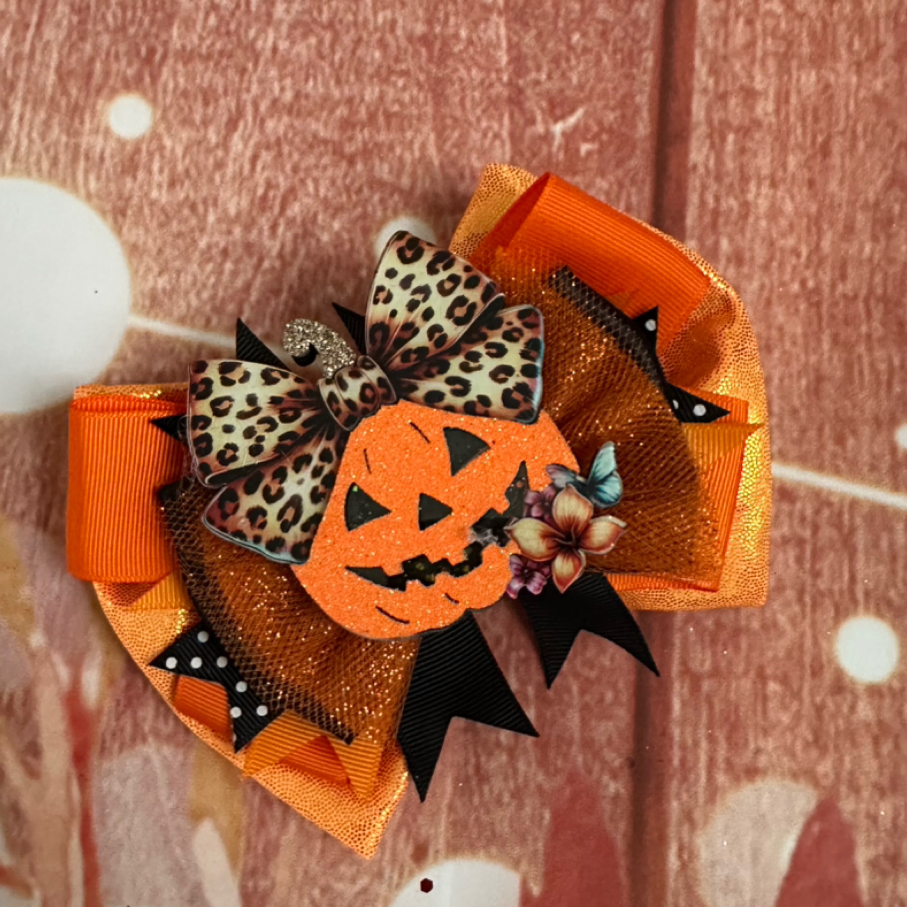 Halloween pumpkin bow