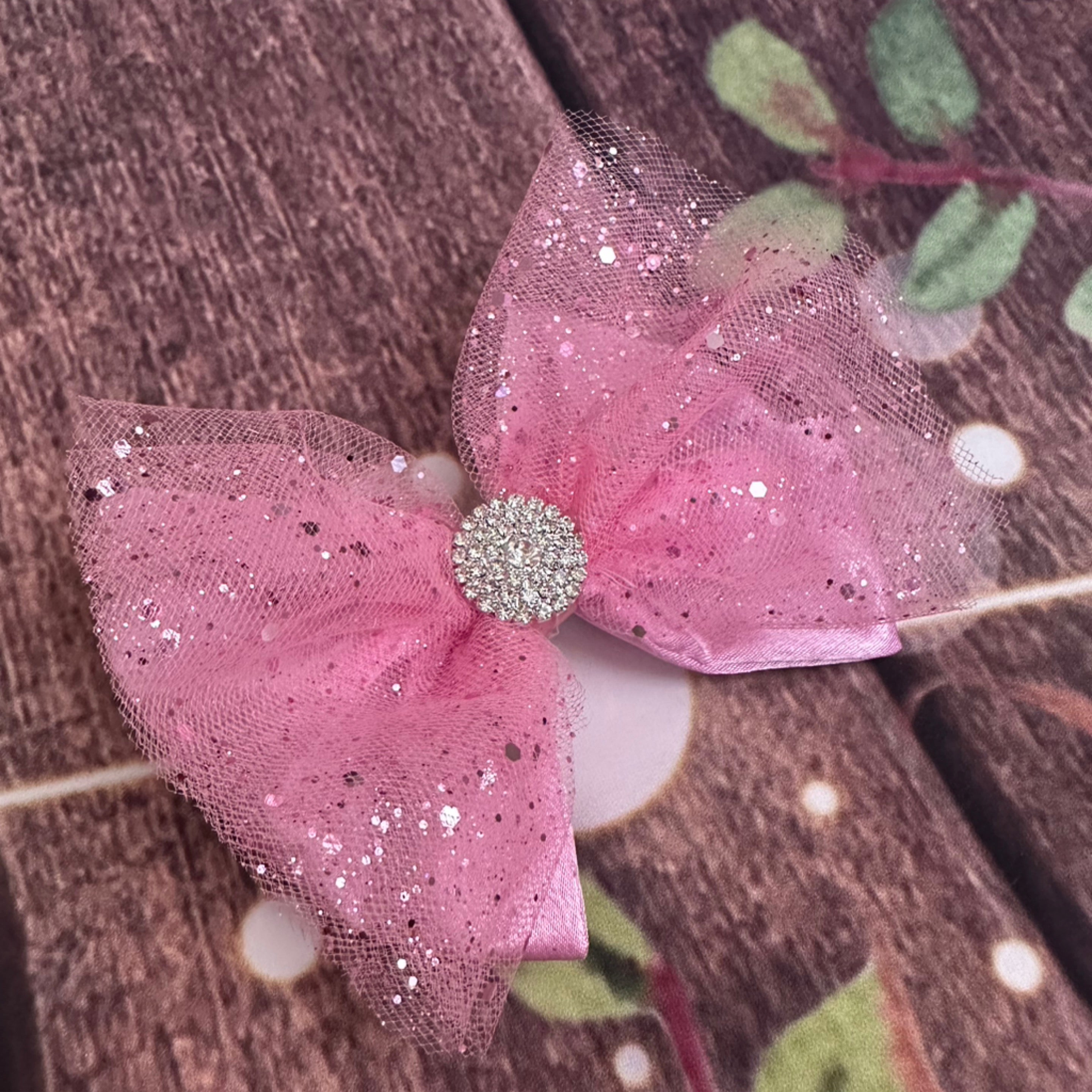 Baby pink tulle bow