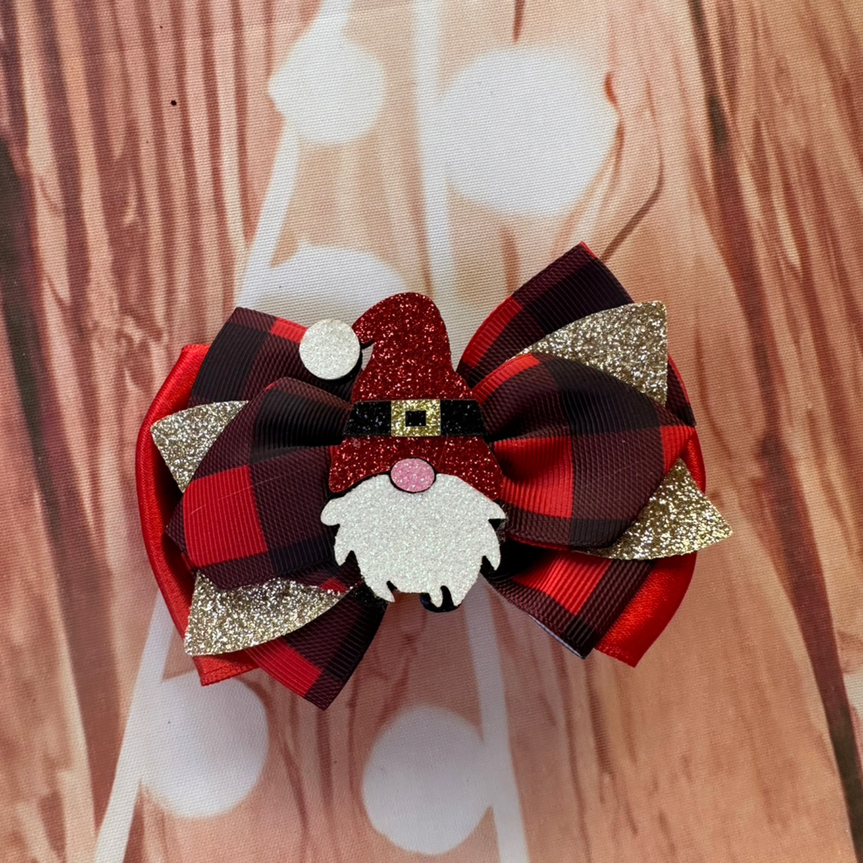 Santa single piggy hair clip