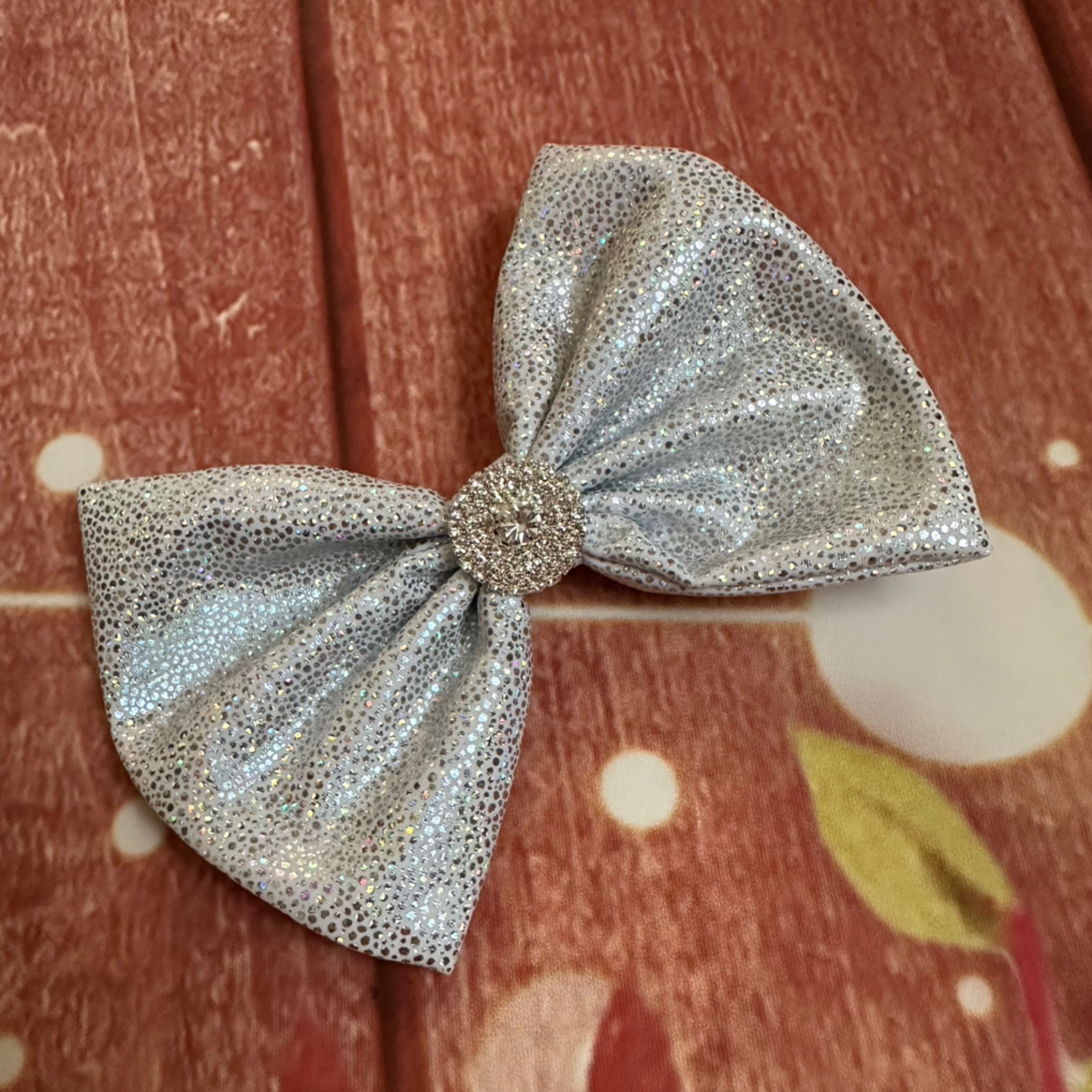 Silver holographic clip